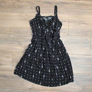 Torrid Black & White Pineapple Polka Dot Flowy Summer Dress 0